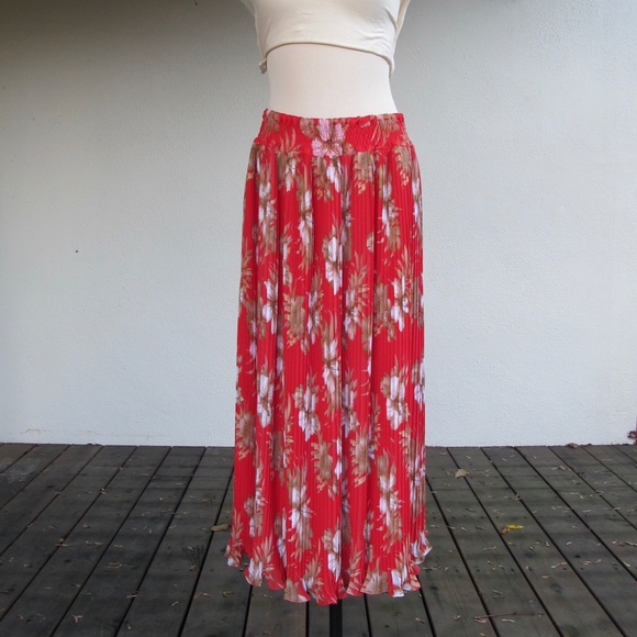 Diane Freis 2pc Skirt Top Georgette Dress w Scarf 8 10 12 Flower Leopard Pleats - Picture 7 of 14
